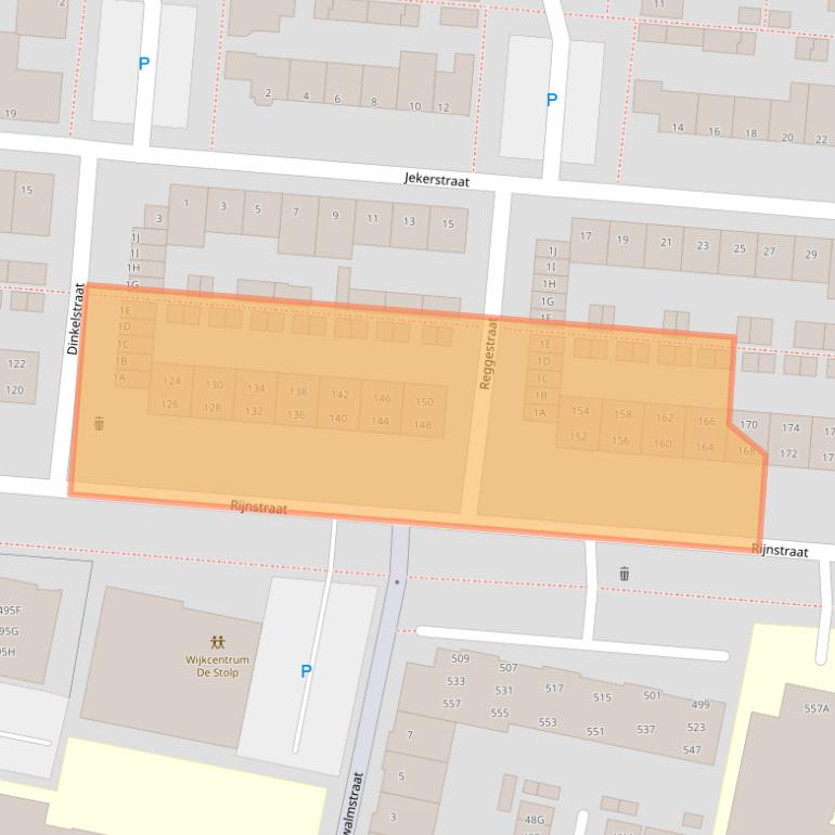 Kaart van postcodegebied 5215EM.