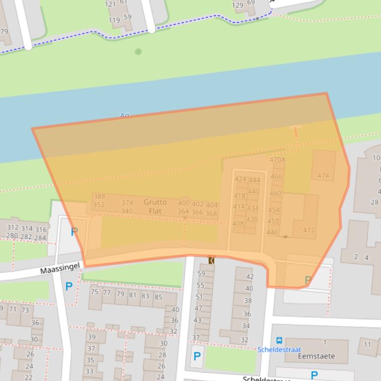 Kaart van postcodegebied 5215GM.