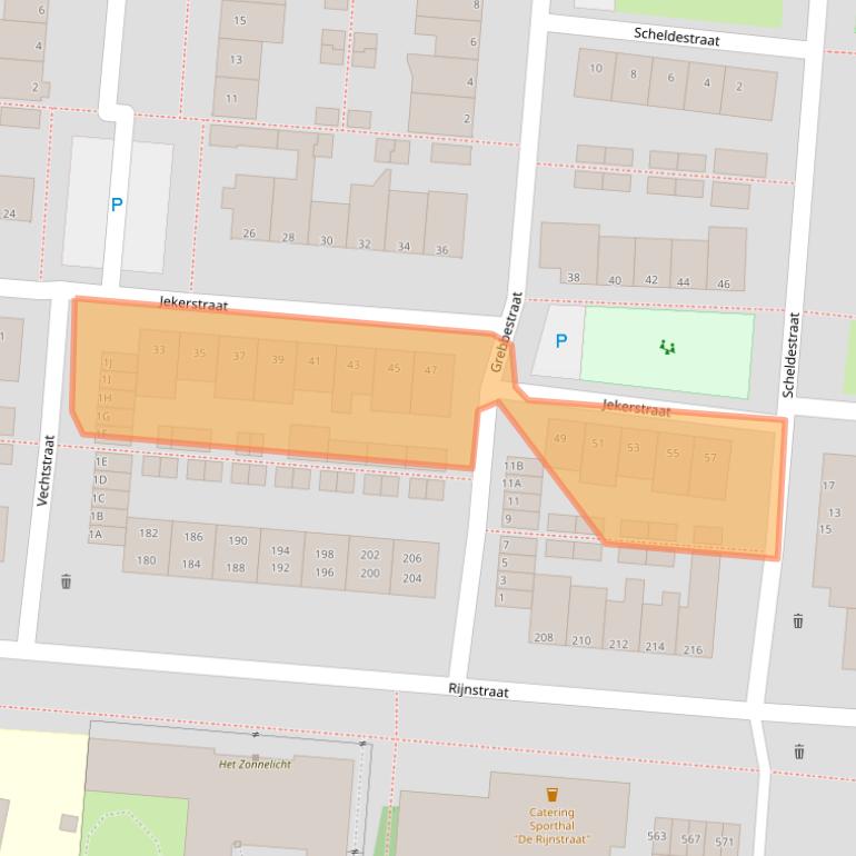 Kaart van postcodegebied 5215GS.