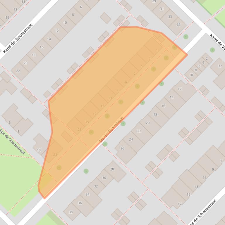 Kaart van postcodegebied 5216AL.
