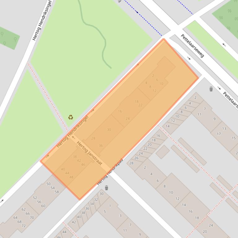 Kaart van postcodegebied 5216BB.