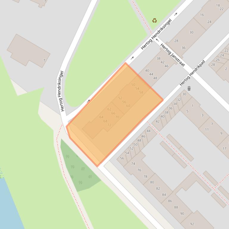 Kaart van postcodegebied 5216BC.