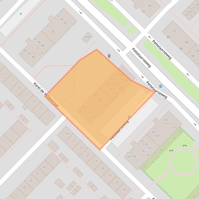 Kaart van postcodegebied 5216BH.