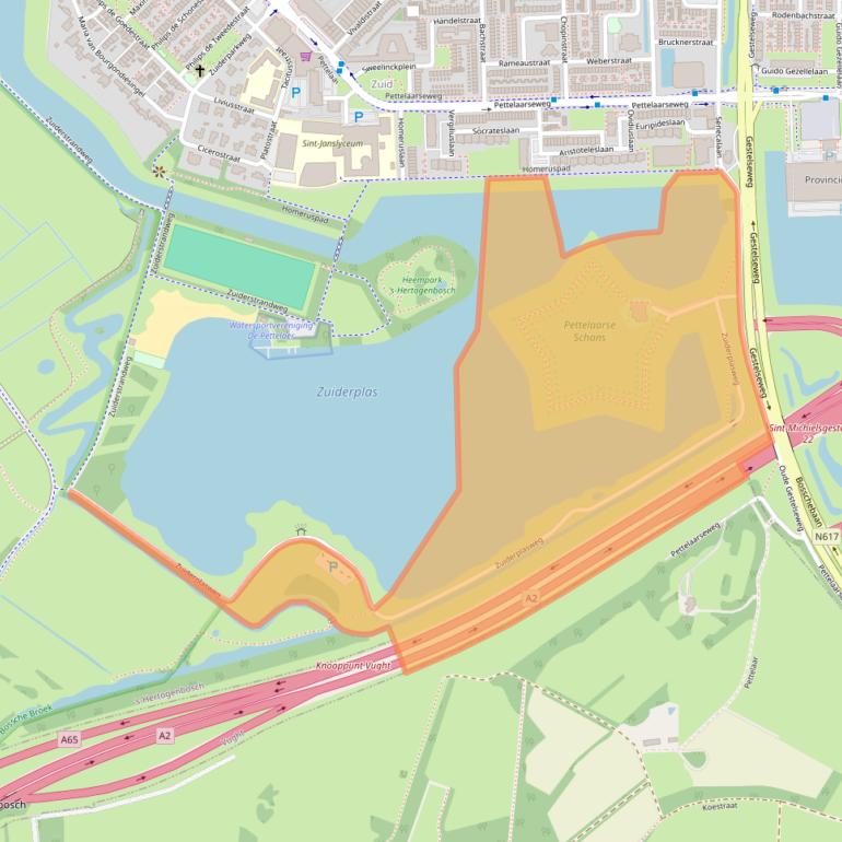 Kaart van postcodegebied 5216CG.