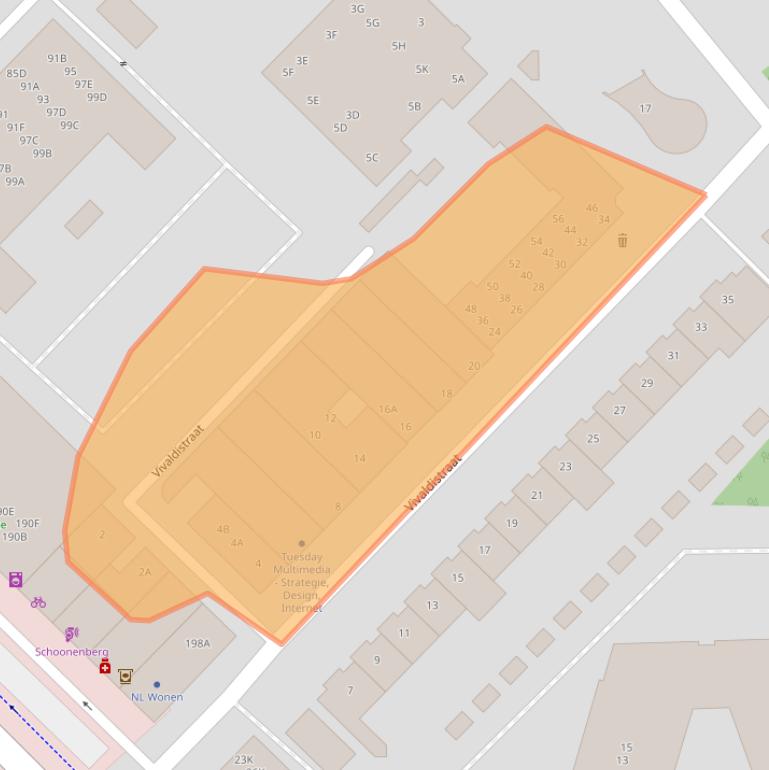 Kaart van postcodegebied 5216EL.