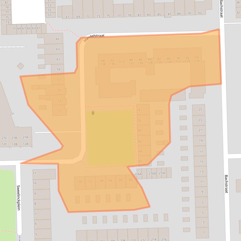 Kaart van postcodegebied 5216EN.