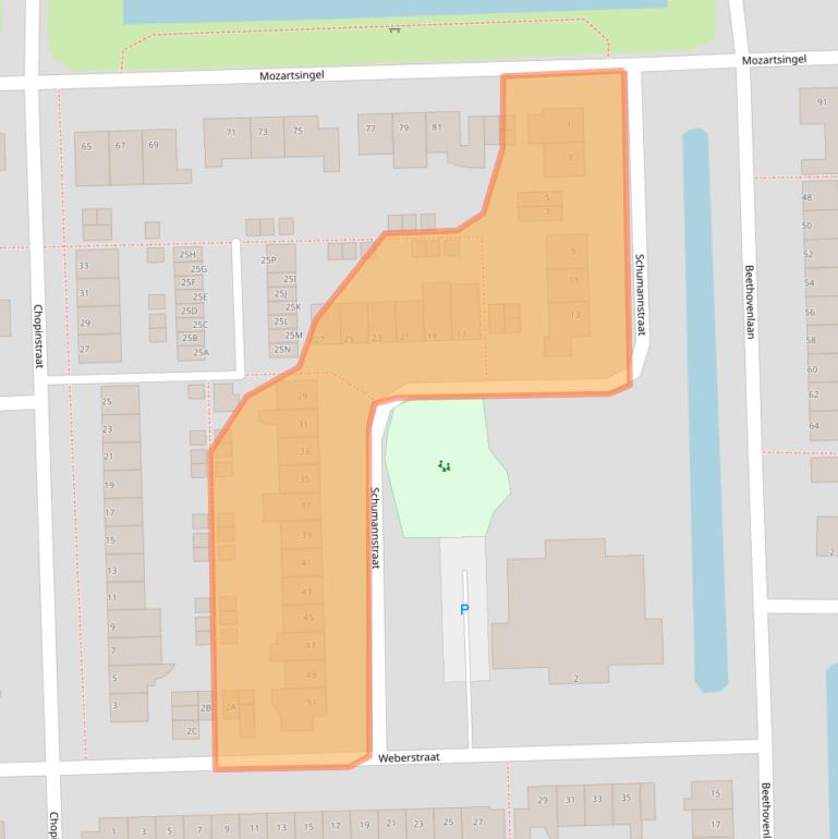 Kaart van postcodegebied 5216EZ.