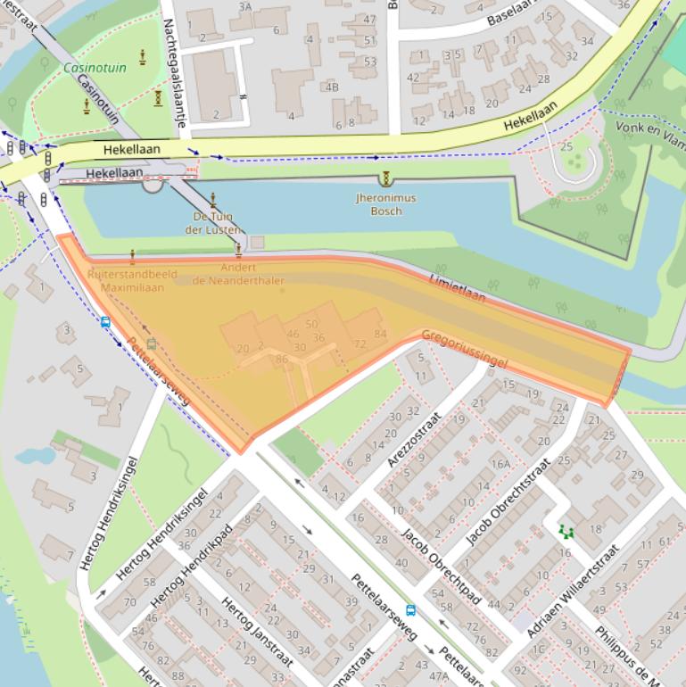 Kaart van postcodegebied 5216GJ.