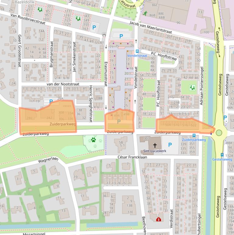 Kaart van postcodegebied 5216HE.