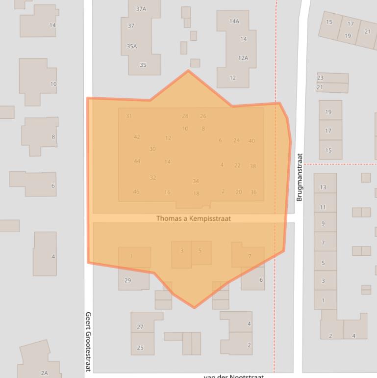 Kaart van postcodegebied 5216HT.
