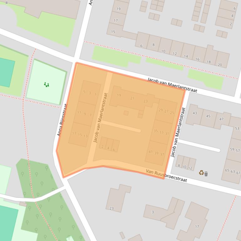 Kaart van postcodegebied 5216JB.