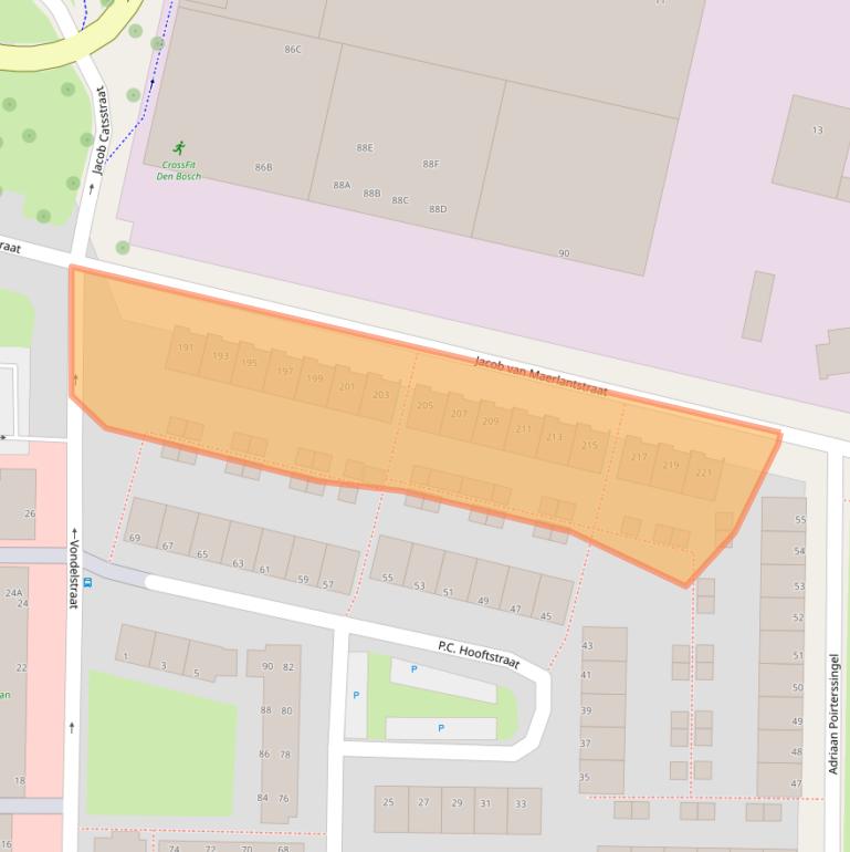 Kaart van postcodegebied 5216JG.