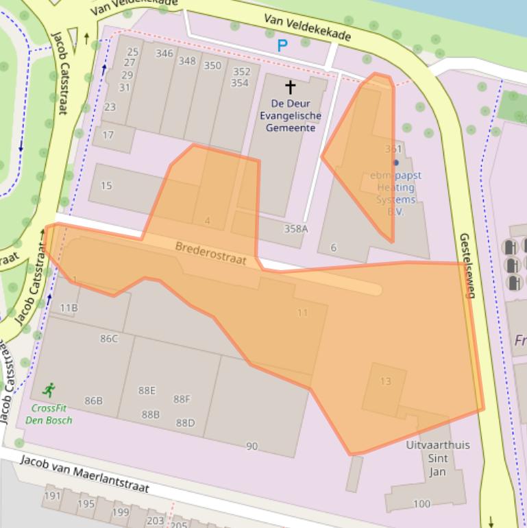 Kaart van postcodegebied 5216JV.