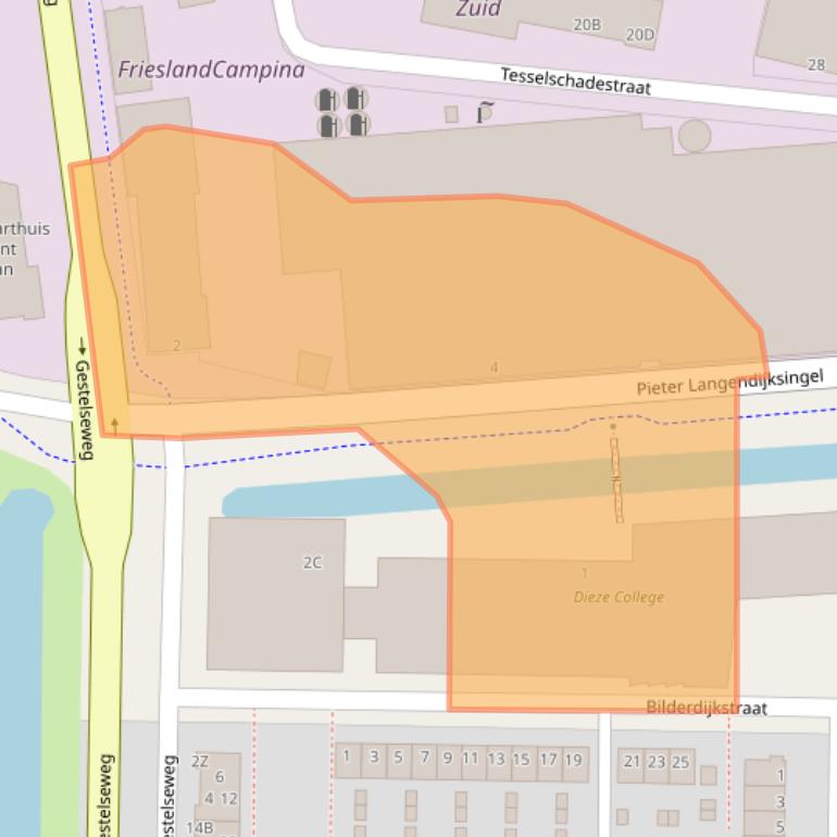 Kaart van postcodegebied 5216JZ.