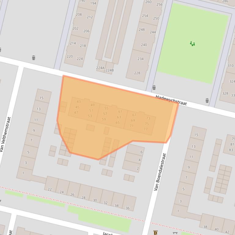 Kaart van postcodegebied 5216KB.