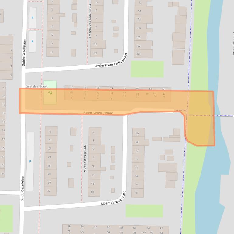 Kaart van postcodegebied 5216TN.