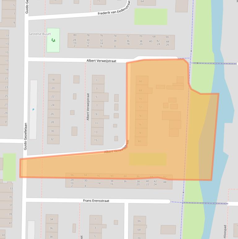 Kaart van postcodegebied 5216TP.