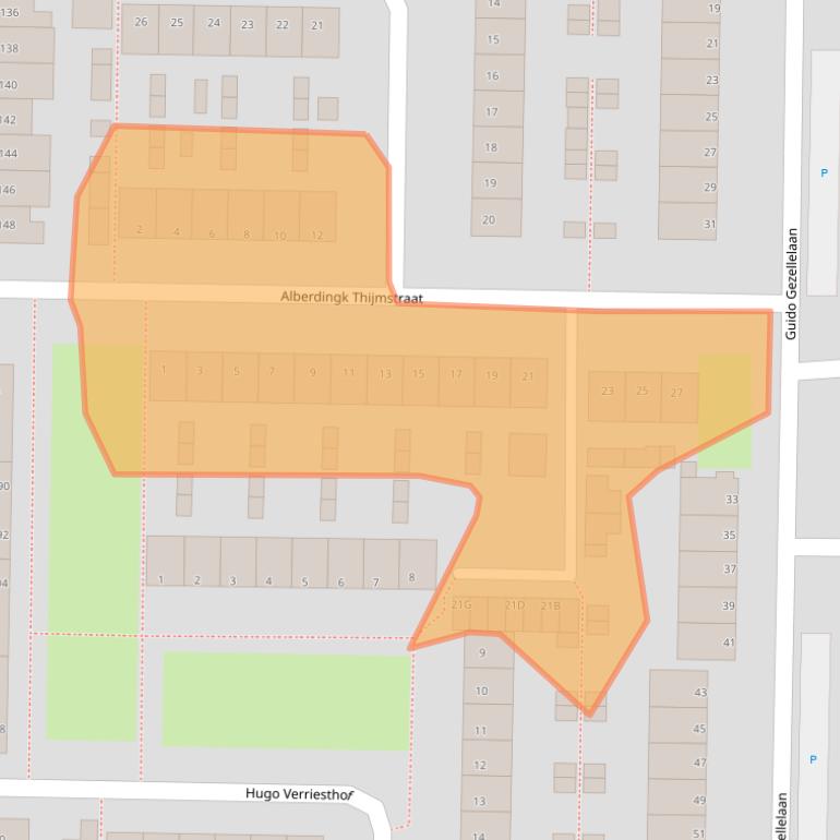 Kaart van postcodegebied 5216VM.