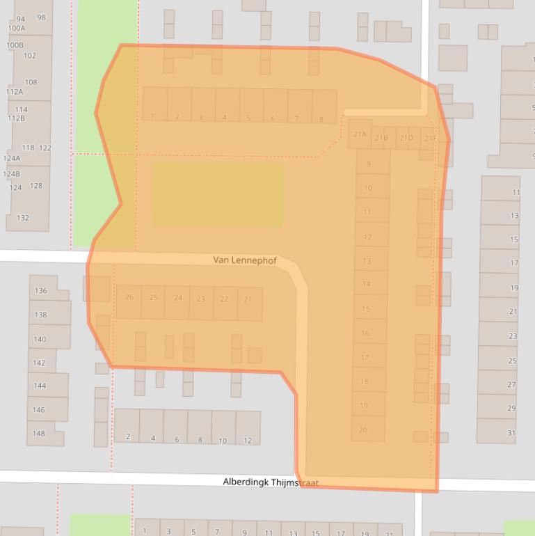 Kaart van postcodegebied 5216VN.