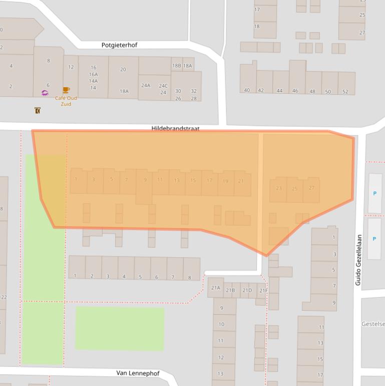 Kaart van postcodegebied 5216VP.