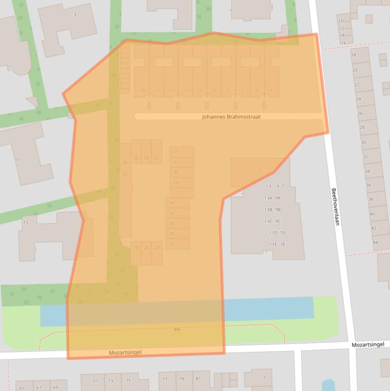 Kaart van postcodegebied 5216XE.