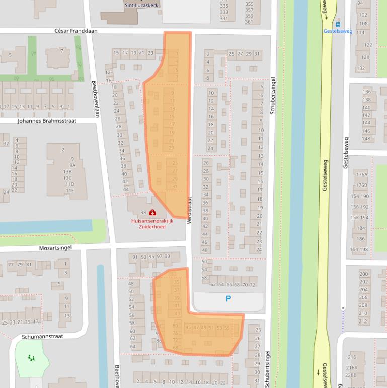 Kaart van postcodegebied 5216XG.