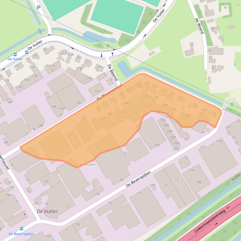 Kaart van postcodegebied 5221EB.