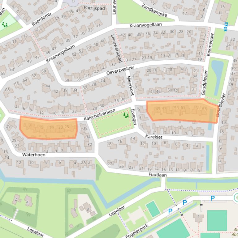 Kaart van postcodegebied 5221GJ.