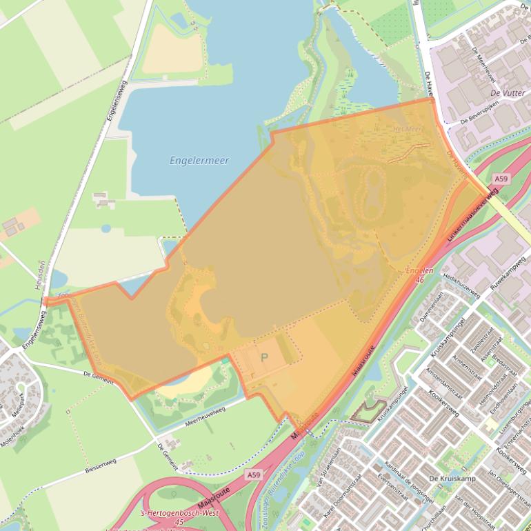 Kaart van postcodegebied 5221TP.