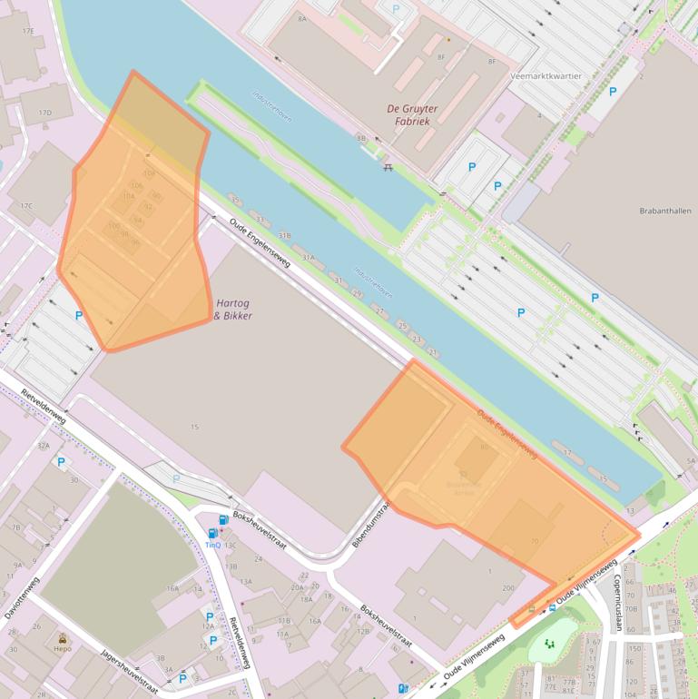 Kaart van postcodegebied 5222AC.