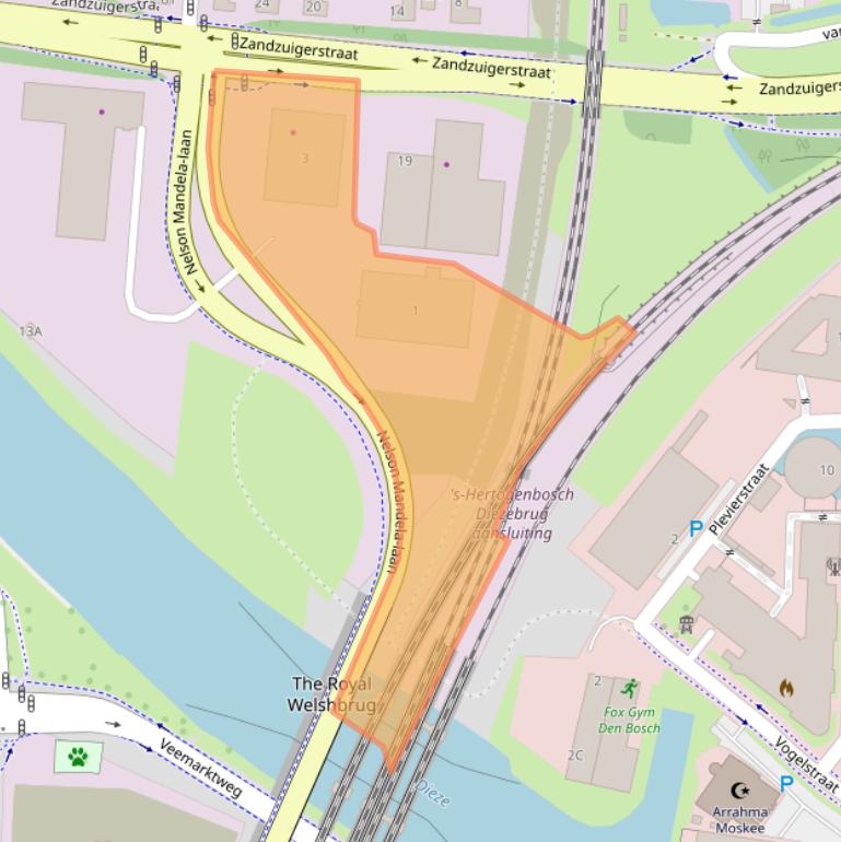 Kaart van postcodegebied 5222AD.