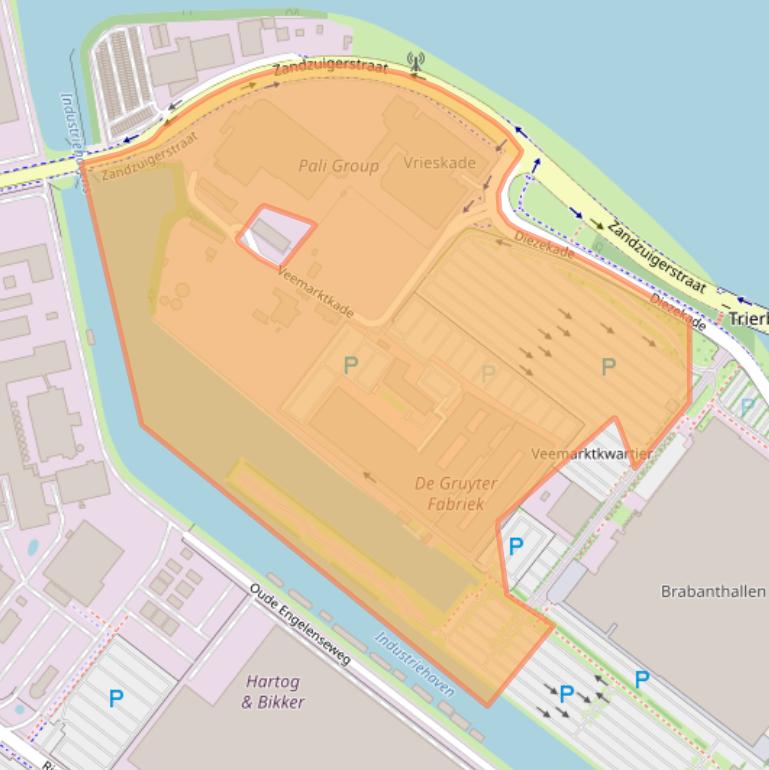 Kaart van postcodegebied 5222AE.