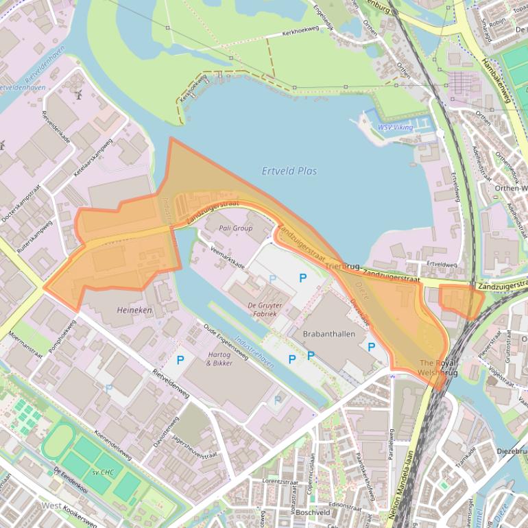 Kaart van postcodegebied 5222AH.