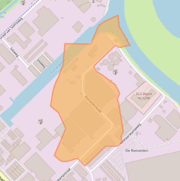 Kaart van postcodegebied 5222AJ.