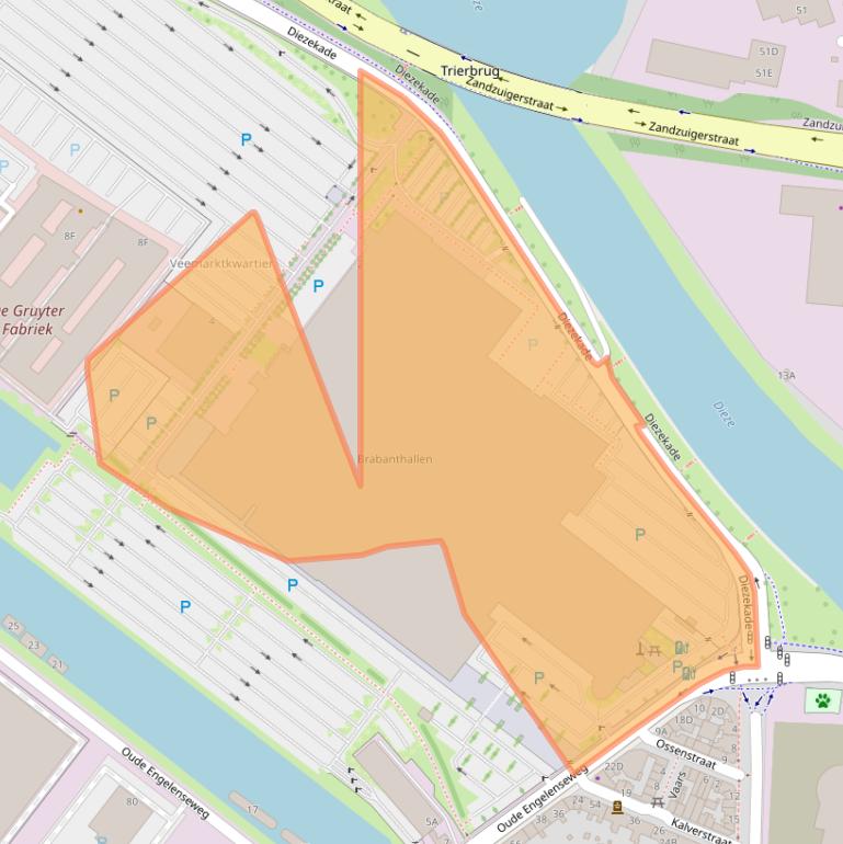 Kaart van postcodegebied 5222AK.