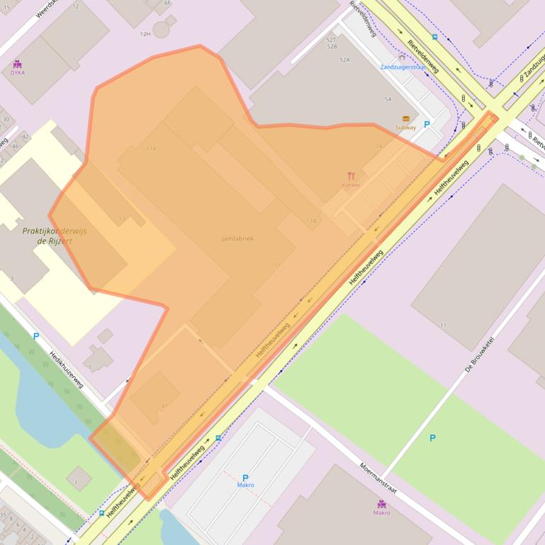 Kaart van postcodegebied 5222AV.