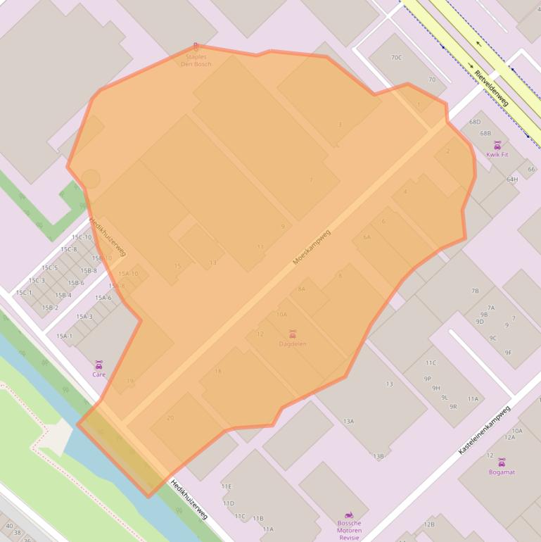 Kaart van postcodegebied 5222AW.