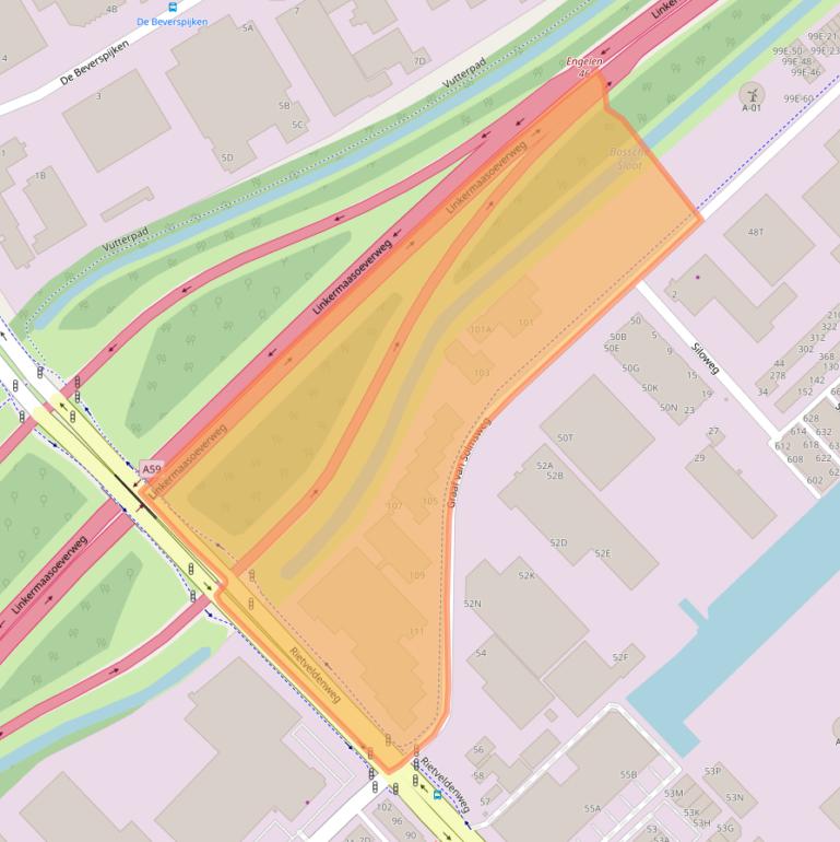 Kaart van postcodegebied 5222BS.