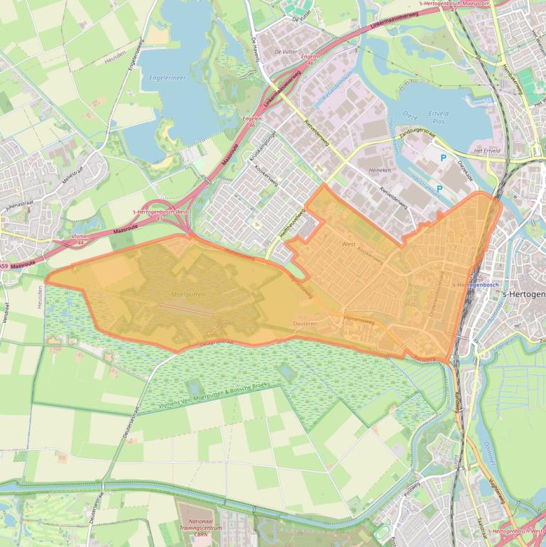 Kaart van postcodegebied 5223.