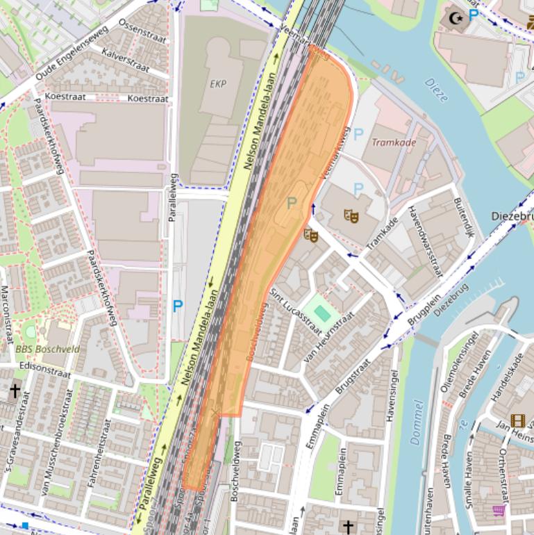 Kaart van postcodegebied 5223AA.