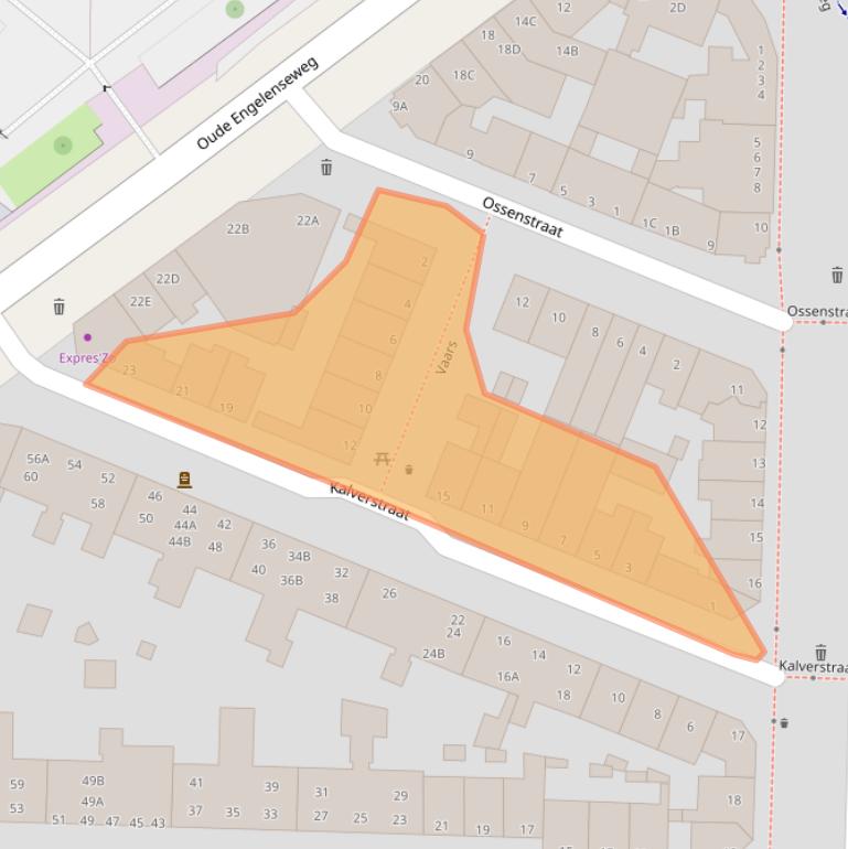 Kaart van postcodegebied 5223AC.