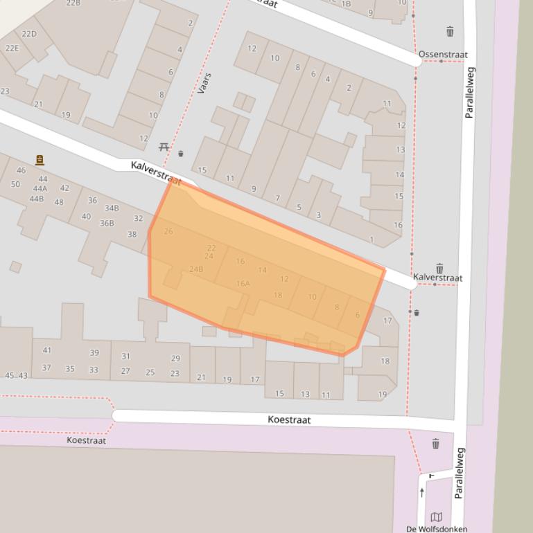 Kaart van postcodegebied 5223AD.