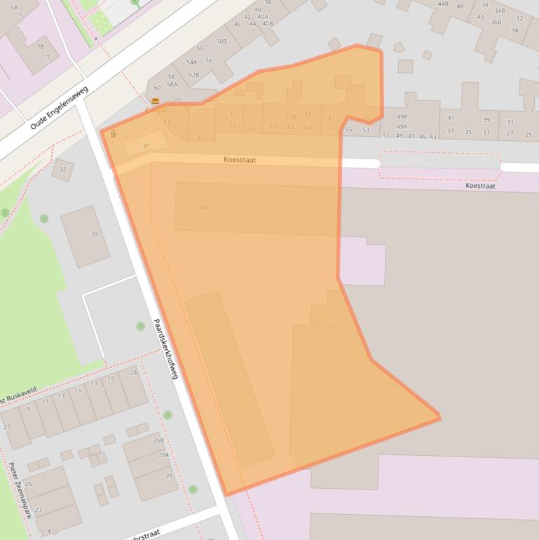 Kaart van postcodegebied 5223AH.