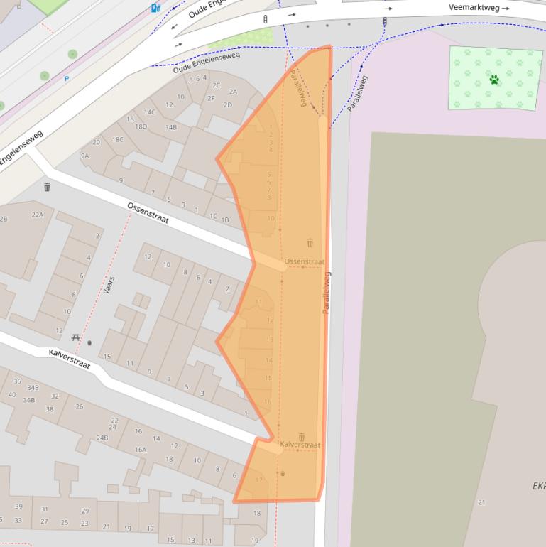 Kaart van postcodegebied 5223AK.