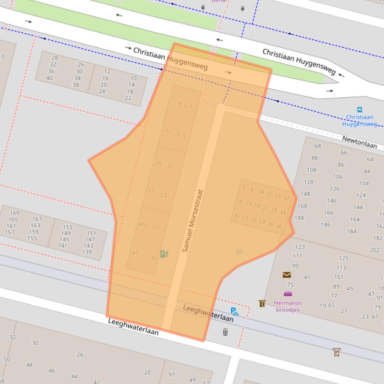 Kaart van postcodegebied 5223BB.