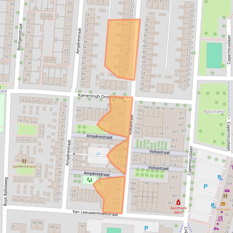 Kaart van postcodegebied 5223CM.
