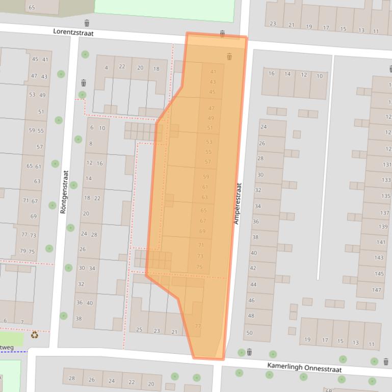 Kaart van postcodegebied 5223CS.