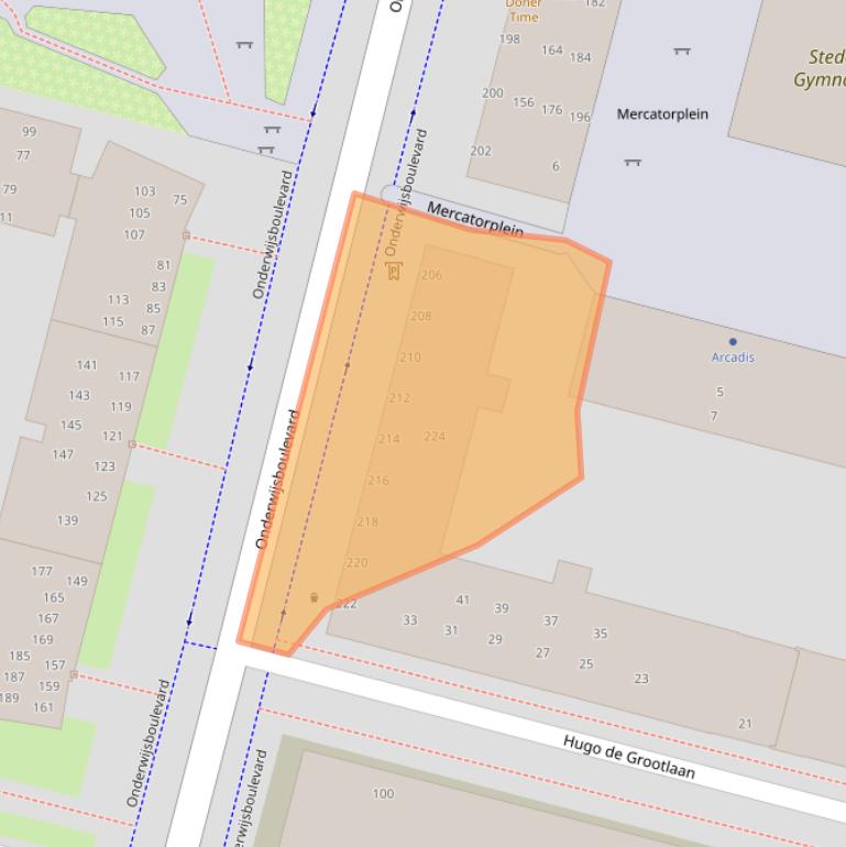 Kaart van postcodegebied 5223DJ.