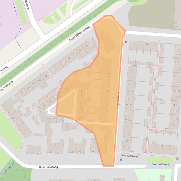 Kaart van postcodegebied 5223GD.