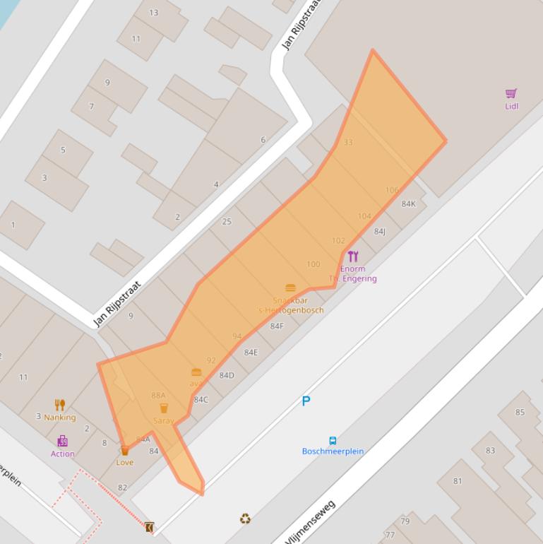 Kaart van postcodegebied 5223GR.